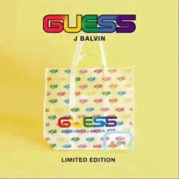 GUESS J. Balvin 2020 Large Frosted Tote! NIP - Picture 1 of 2